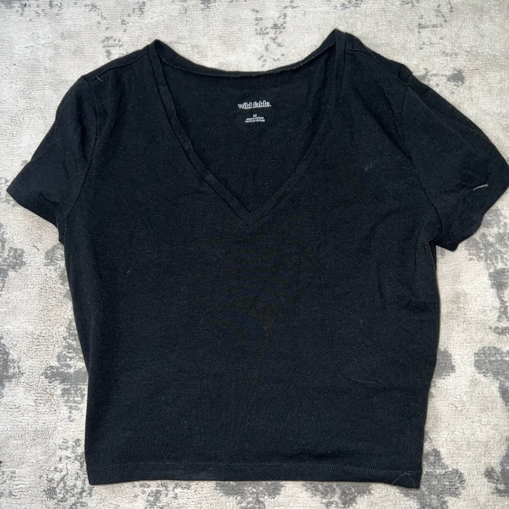 Black v-neck top